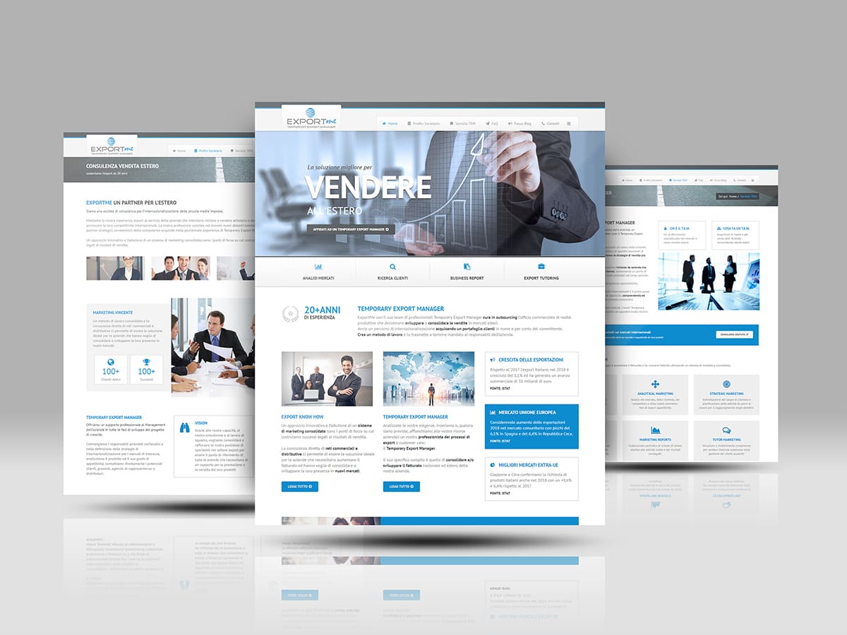 realizzazione sito internet EXPORT ME - Agrate Brianza - Monza - Italia
