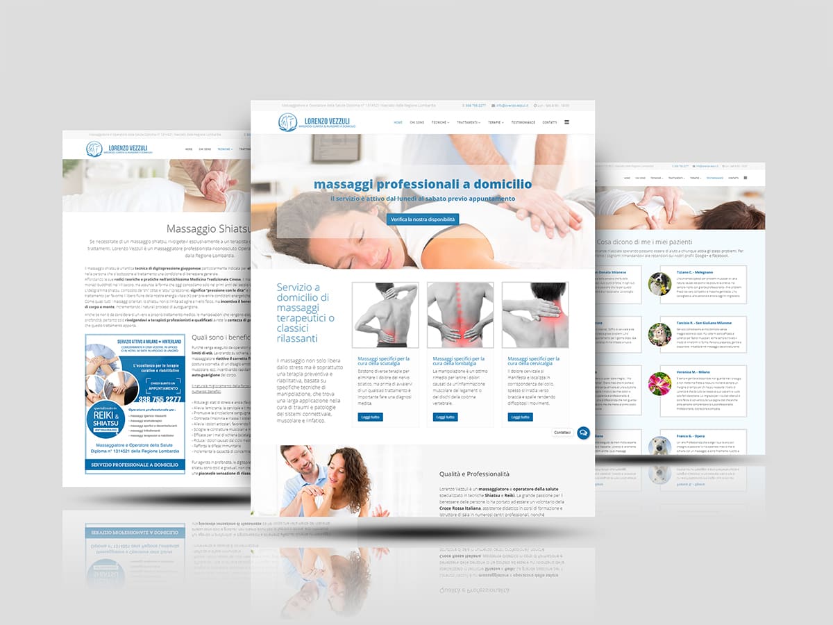 realizzazione sito internet LORENZO VEZZULI MASSAGGI - Milano - Italia
